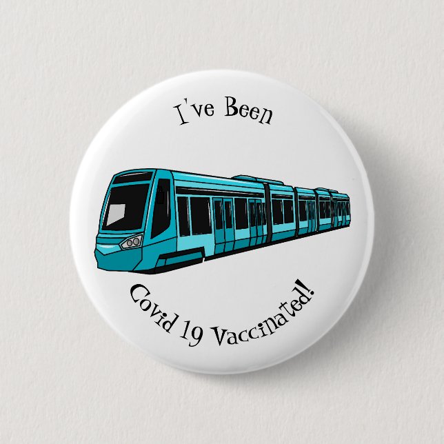 Electric locomotive cartoon illustration 6 cm round badge (Front)