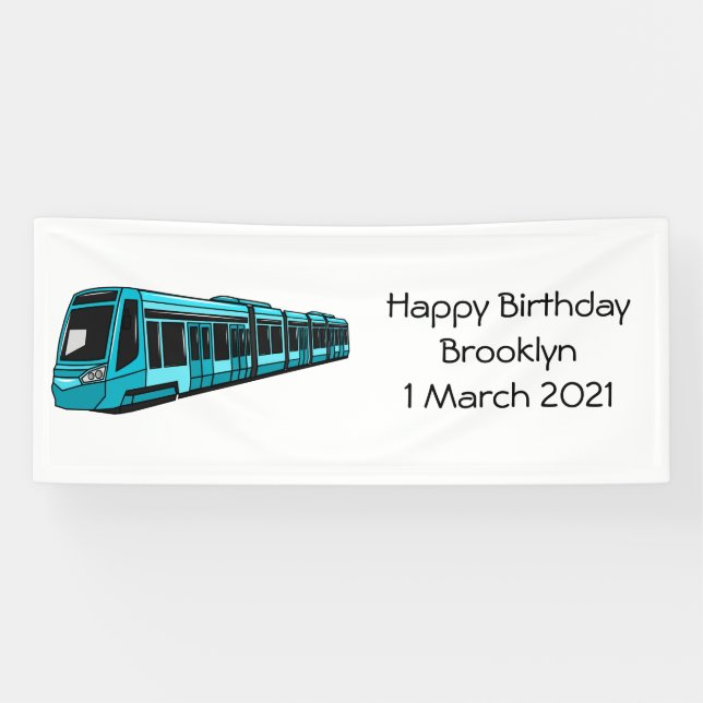 Electric locomotive cartoon illustration banner (Horizontal)