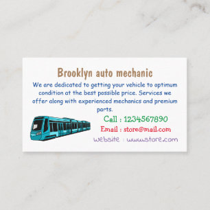 Electric locomotive cartoon illustration business card