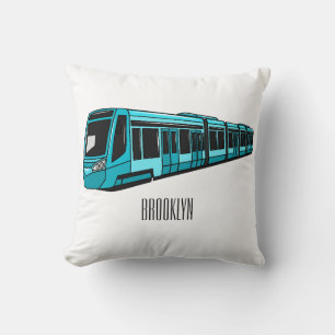 Electric locomotive cartoon illustration cushion