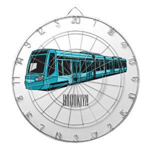 Electric locomotive cartoon illustration dartboard