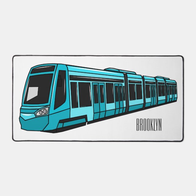 Electric locomotive cartoon illustration desk mat (Front)