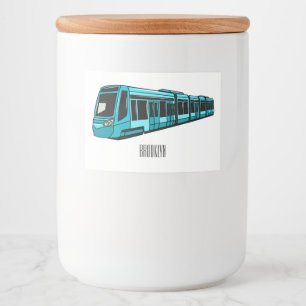 Electric locomotive cartoon illustration food label