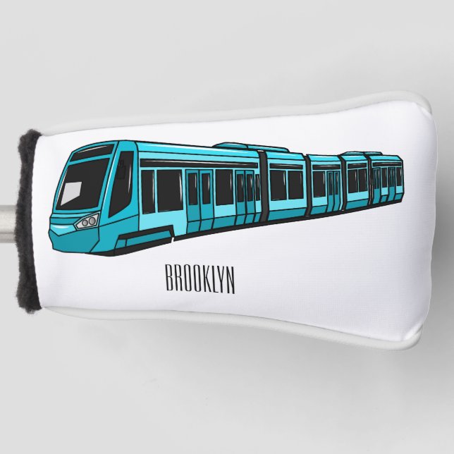 Electric locomotive cartoon illustration golf head cover (Front)