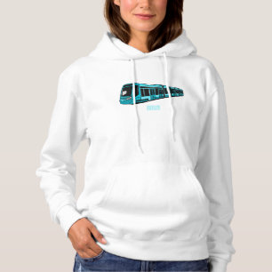 Electric locomotive cartoon illustration hoodie