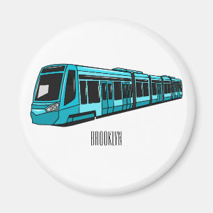 Electric locomotive cartoon illustration magnet