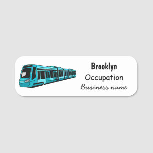 Electric locomotive cartoon illustration name tag