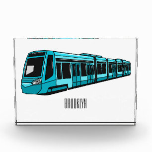 Electric locomotive cartoon illustration photo block