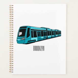 Electric locomotive cartoon illustration planner
