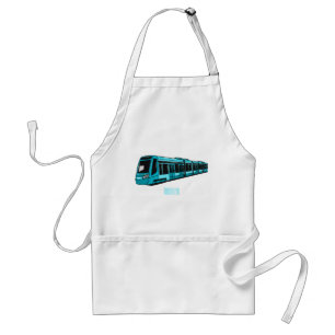 Electric locomotive cartoon illustration standard apron