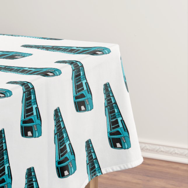Electric locomotive cartoon illustration tablecloth (In Situ)