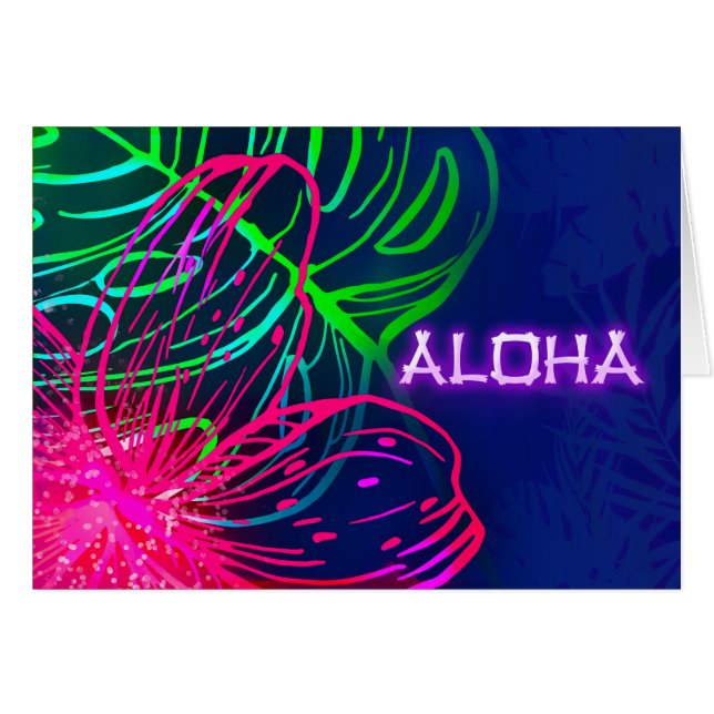 Electric Luau Tropical Night Neon Aloha Party (Front Horizontal)