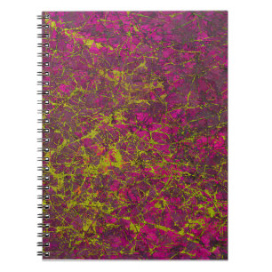Electric Magenta Lime Fractured Abstract Notebook