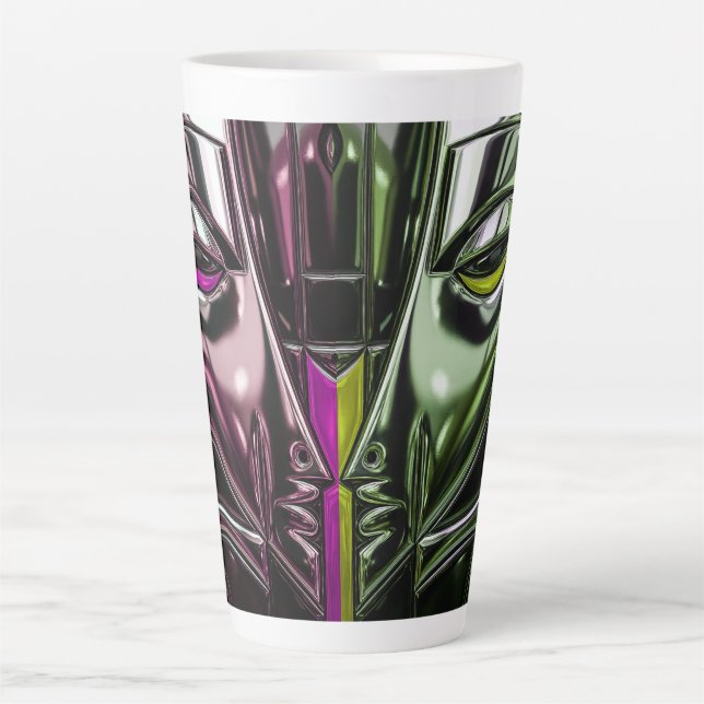Electric Mask Portrait   Latte Mug (Front)