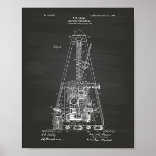 Electric Metronome 1903 Patent Art Chalkboard Poster