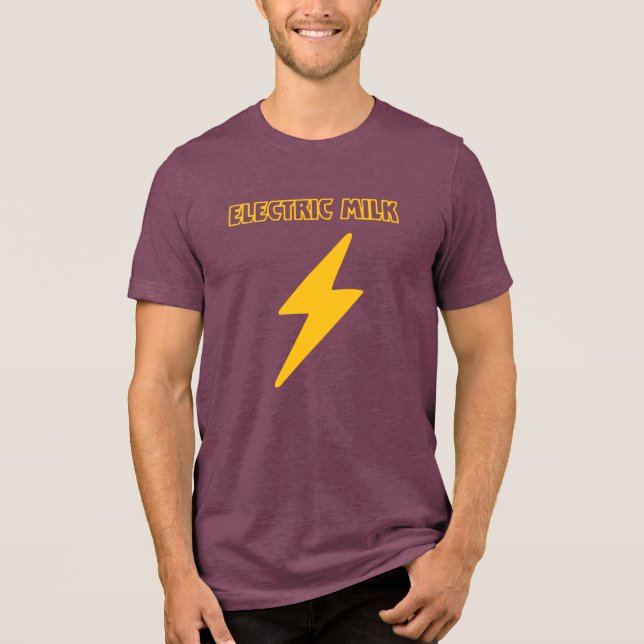 electric milk (maroon & gold) Tri-Blend shirt (Front)