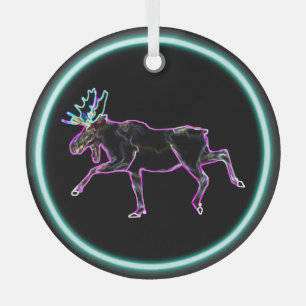 Electric Moose Glass Tree Decoration