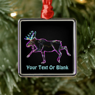 Electric Moose Metal Tree Decoration