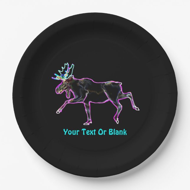 Electric Moose Paper Plate (Front)