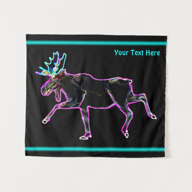 Electric Moose Tapestry (Front (Horizontal))