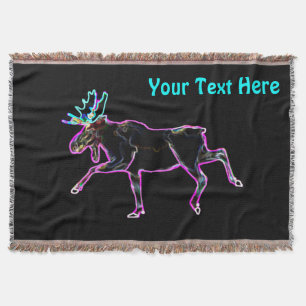 Electric Moose Throw Blanket