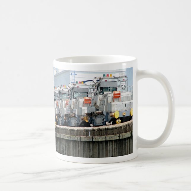 Electric "mules," Pedro Miguel Locks, Panama Canal Coffee Mug (Right)