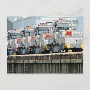 Electric "mules," Pedro Miguel Locks, Panama Canal Postcard