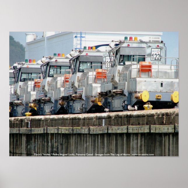 Electric "mules," Pedro Miguel Locks, Panama Canal Poster (Front)