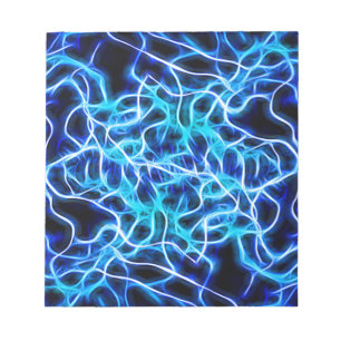 Electric Neon Aqua Blue Teal Lightning Notepad