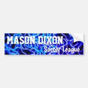 Electric Neon Blue Tesla Coil Lightning Bumper Sticker
