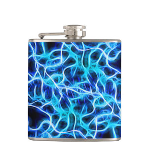 Electric Neon Blue Tesla Coil Lightning Hip Flask