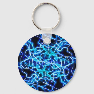 Electric Neon Blue Tesla Coil Lightning Key Ring