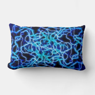 Electric Neon Blue Tesla Coil Lightning Lumbar Cushion