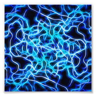 Electric Neon Blue Tesla Coil Lightning Photo Print