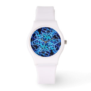 Electric Neon Blue Tesla Coil Lightning Watch