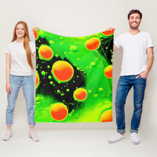 Electric Neon Bubble Dance Fleece Blanket