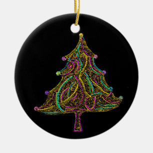 Electric Neon Christmas Tree Ornament