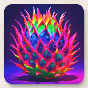 Electric Neon Dragon Fruit Coaster
