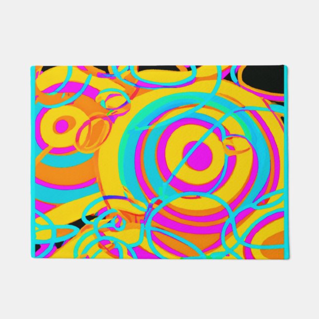 Electric Neon Pattern Art Design Doormat (Front)