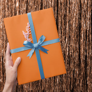 Electric Orange Solid Colour Wrapping Paper