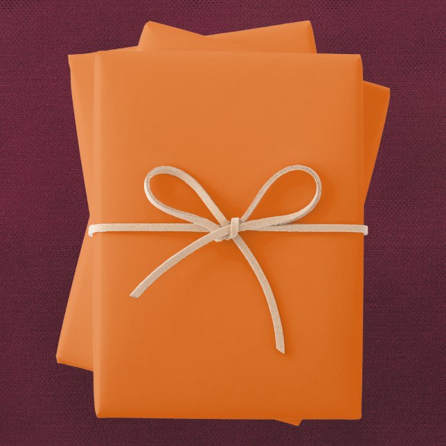 Electric Orange Solid Colour Wrapping Paper Sheet (Creator Uploaded)