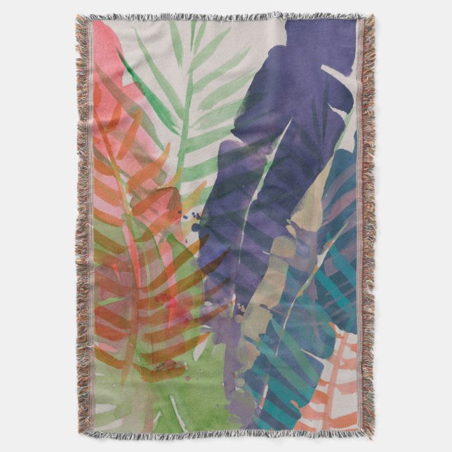 Electric Palms Throw Blanket (Front Vertical)