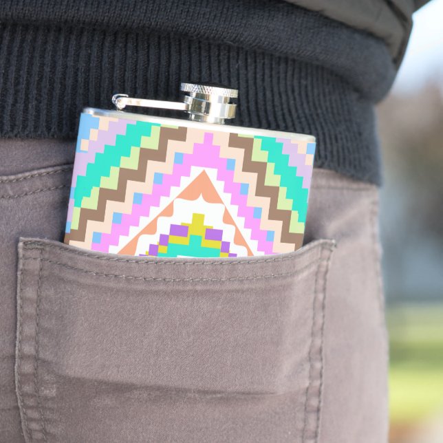 Electric Pastel Dream Kaleidoscope Hip Flask (In Situ)