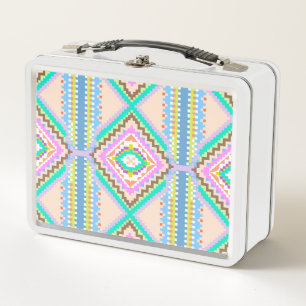 Electric Pastel Dream Kaleidoscope Metal Lunch Box