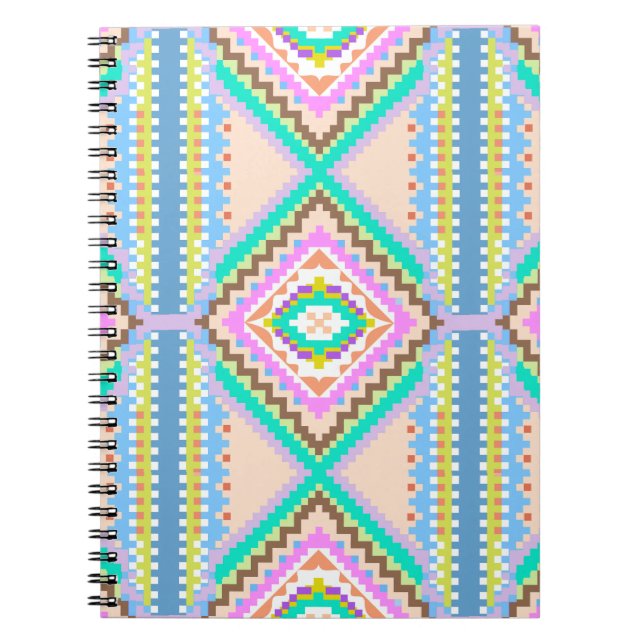 Electric Pastel Dream Kaleidoscope Notebook (Front)