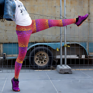 Electric pastel Leopard Safari Print Leggings