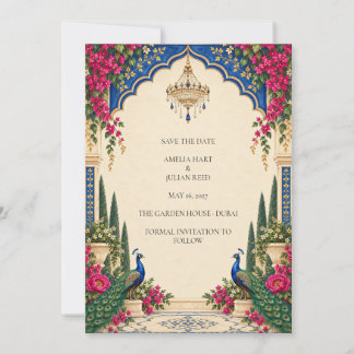 Electric Peacock Palace Garden Save the Date