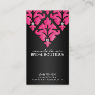 Electric Pink Diamond Damask Appointment Cards