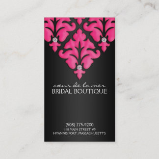 Electric Pink Diamond Damask Appointment Cards