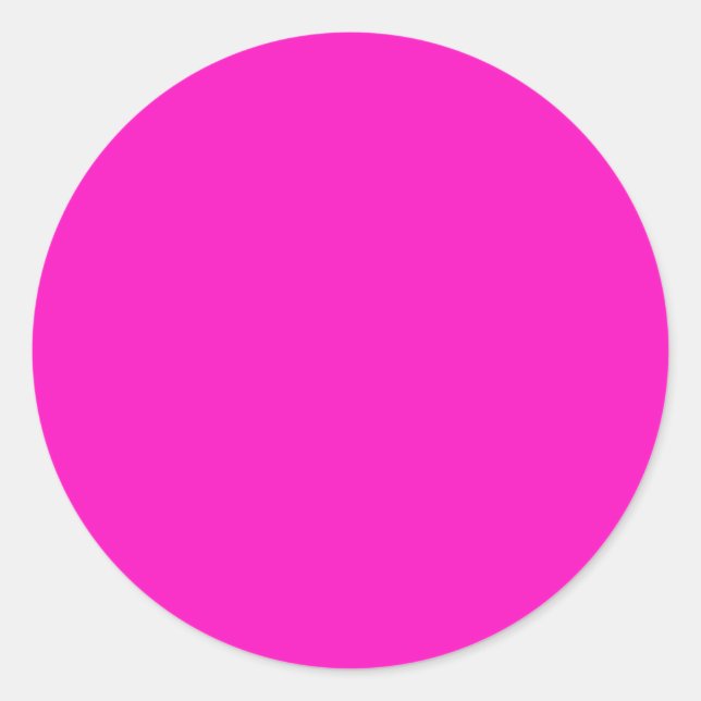 Electric Pink Modern Colour Complementing Classic Round Sticker (Front)